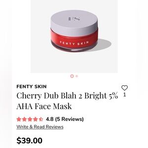 NWT Fenty Skin Blah 2 Bright 5% AHA Face Mask from FabFitFun